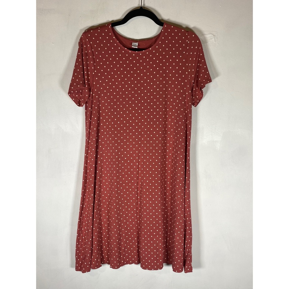 Coquette Cottagecore Polka Dot Midi Dress Large Pink Short Sleeve Feminine